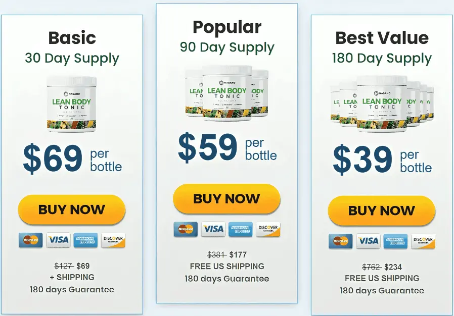 nagano tonic pricing